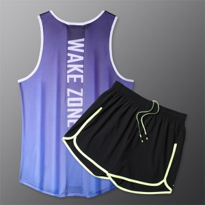 Summer quick Dry ice silk vest and shorts gym suit BX12356