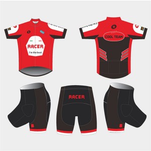 High Quality Custom Sports Fitness Style Solid Color Kids cycling suit(short top+ pants) DDWX500