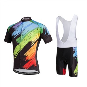 High Quality Custom Sports Fitness Style Solid Color Quick -dry Cycling suit（Top+short）DDWX3969