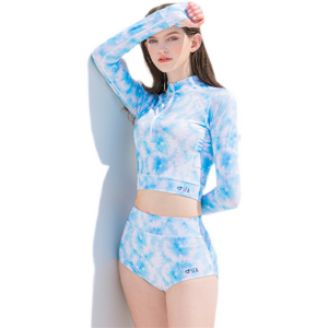 2023 new sunscreen long sleeve separate body slimming flat Angle conservative swimsuit Item NO.5124