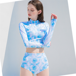 2023 new sunscreen long sleeve separate body slimming flat Angle conservative swimsuit Item NO.5124