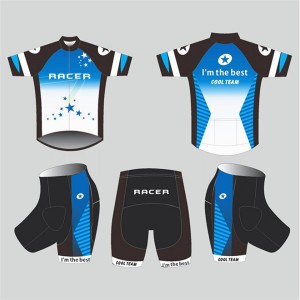 High Quality Custom Sports Fitness Style Solid Color Kids cycling suit(short top+ pants) DDWX500