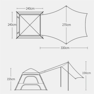 Outdoor Canopy and tent in one camping tent quick open &portable tent Model NO. CP-7779