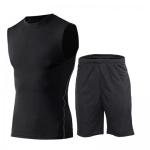 Shorts Fitness suit men’s Quick Drying Breathable sports vest suit BX11568