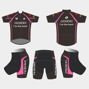 High Quality Custom Sports Fitness Style Solid Color Kids cycling suit(short top+ pants) DDWX500