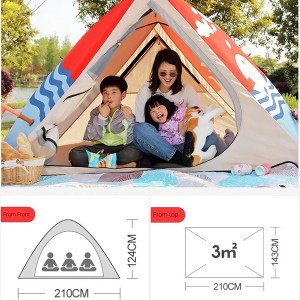 Children’s sunscreen camping tent beach tent quick open tent suitable for 3-4 person use Model NO. CP-779