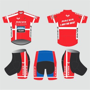 High Quality Custom Sports Fitness Style Solid Color Kids cycling suit(short top+ pants) DDWX500