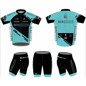 High Quality Custom Sports Fitness Style Solid Color Kids cycling suit(short top+ pants) DDWX500