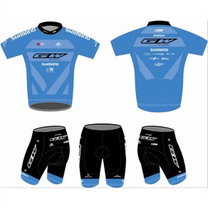 High Quality Custom Sports Fitness Style Solid Color Kids cycling suit(short top+ pants) DDWX500