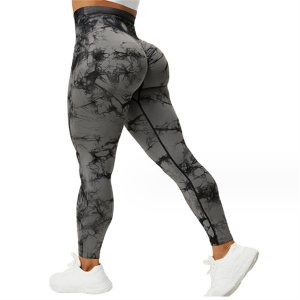 High waist peach hip ie-dye Fitness pants Item No.37895