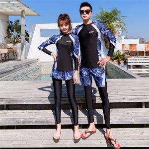 Customized logo men’s swimming suit wetsuit diving suit for sale Long sleeve topes and shorts Item no.2113