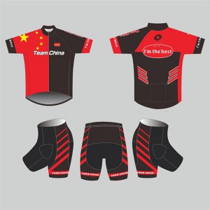 High Quality Custom Sports Fitness Style Solid Color Kids cycling suit(short top+ pants) DDWX500