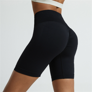 Seamless yoga shorts rib fabric for women Item No.36985