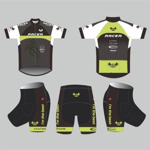 High Quality Custom Sports Fitness Style Solid Color Kids cycling suit(short top+ pants) DDWX500