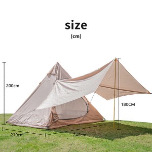 Outdoor Indian makeshift tent Awning all-in-one camping Pyramid tent picnic camping Family tent Model NO. CP-796