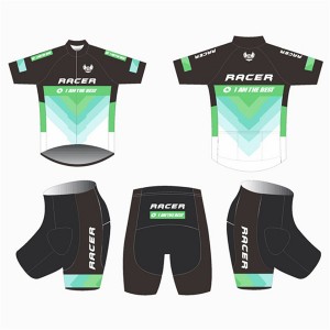 High Quality Custom Sports Fitness Style Solid Color Kids cycling suit(short top+ pants) DDWX500