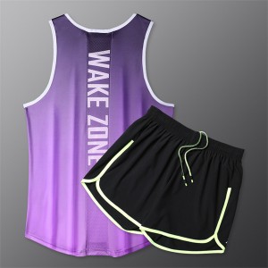 Summer quick Dry ice silk vest and shorts gym suit BX12356