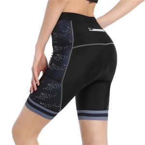 High Quality Custom Sports Fitness Style Solid Color Quick -dry Women’s Thickened silicone foam padded breathable cycling short pants DDWX499