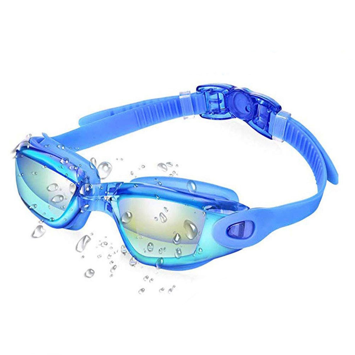 New HD waterproof and anti-fog swimming goggles large plated goggles men and women silicone goggles