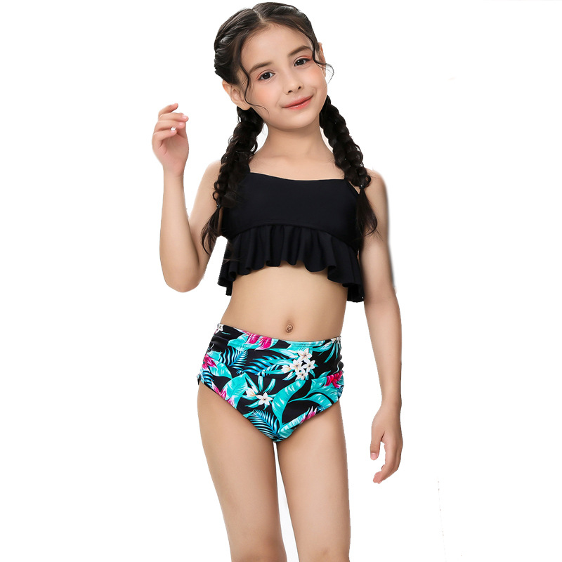 OEM Bathing Suit Swimsuit Two Piece Child Little Kids Girls Swimwear Printing Swim for Girl Sportswear Hot Sale