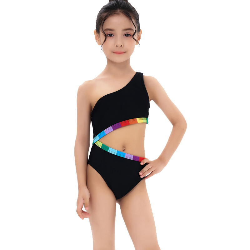 New custom unicorn little children pink swimwear swim suit kids swim wear cute young girl one piece swimsuit for girl