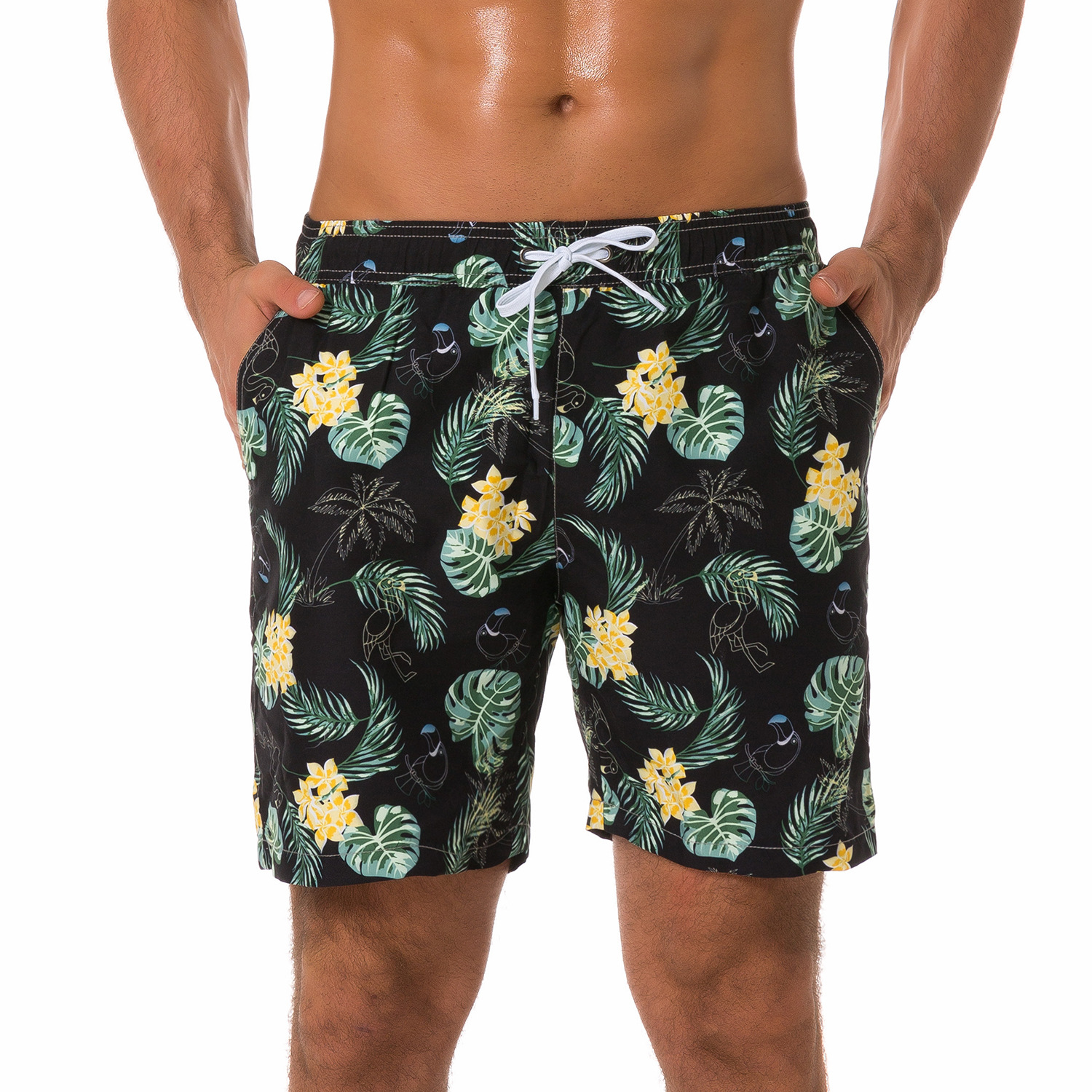 Europe and the US foreign trade summer quick-drying men's print beach pants five-point shorts surfing pants double male beach sh