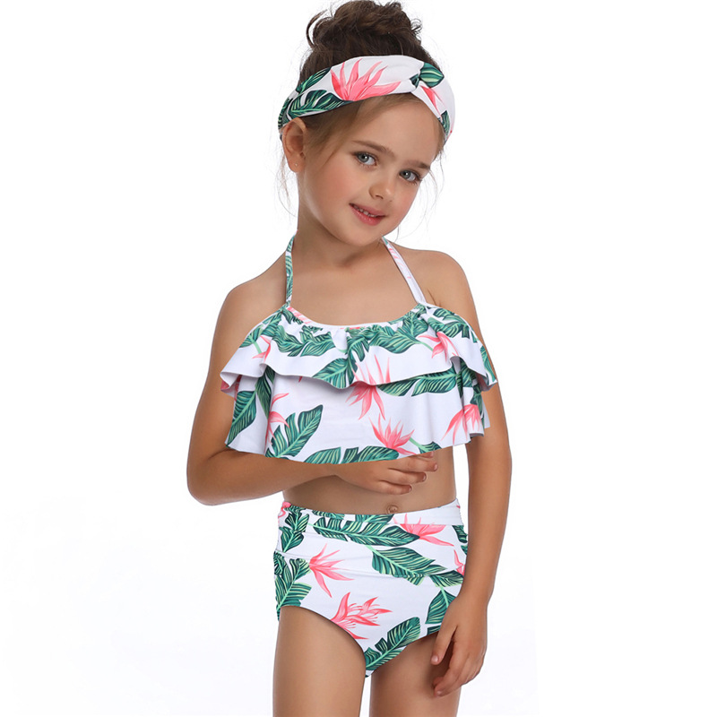 2022 The Latest Hot Sale High Quality Kids Girls Swimwear Children Swimsuit Sportswear Custom Design for Girls Blue Kids Bikini