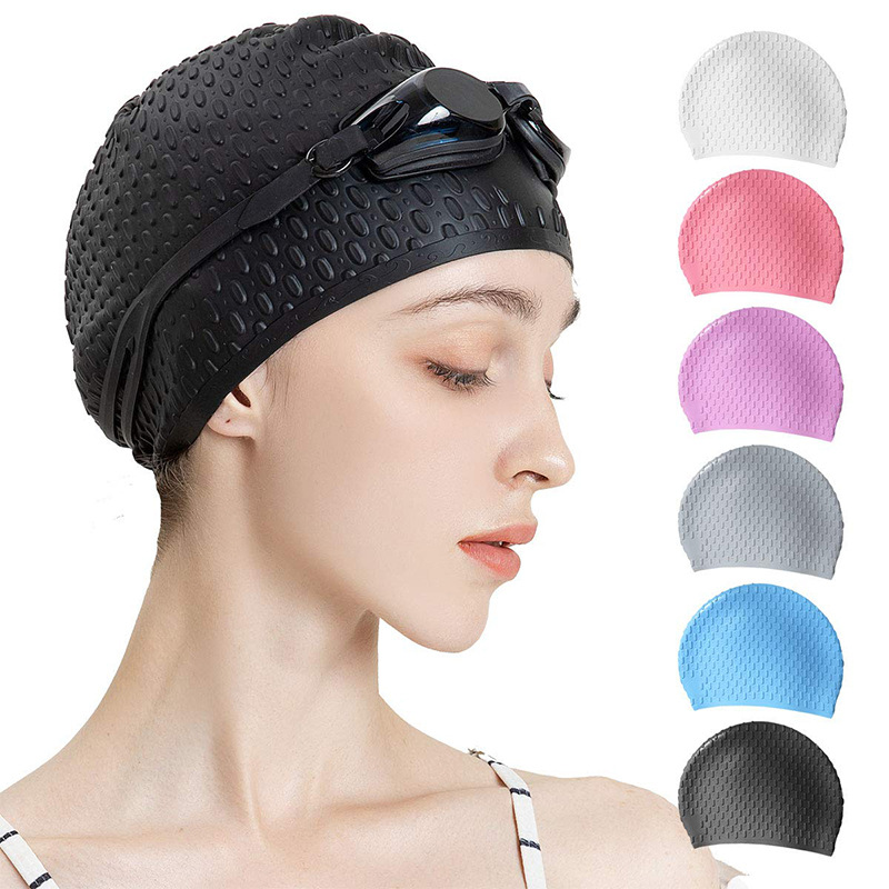 Silicone rainbow swimming cap,Wholesale silicone swim hat,waterproof swim caps