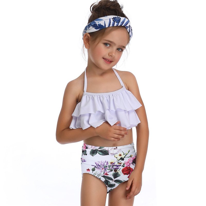 New products 2 piece swimsuit kids Swimwear girls swimming suit bikini Boutique little girls swimsuits