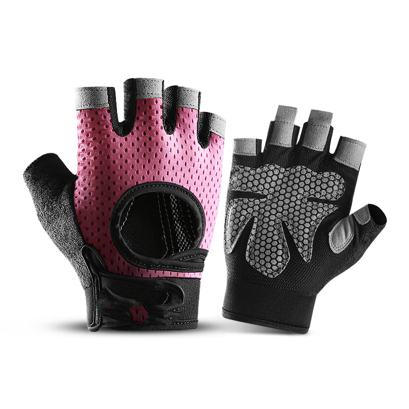 High Quality Crotch Knitted Cycling Gloves Man Custom logo  Cycling breathable Sport Gloves Leather palm