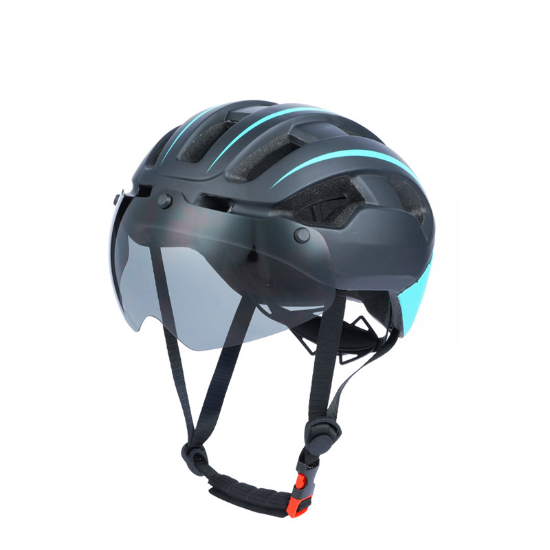 Factory custom bicycle helmet one magnetic suction wind mirror helmet cycling mountain bike riding helmet tail light