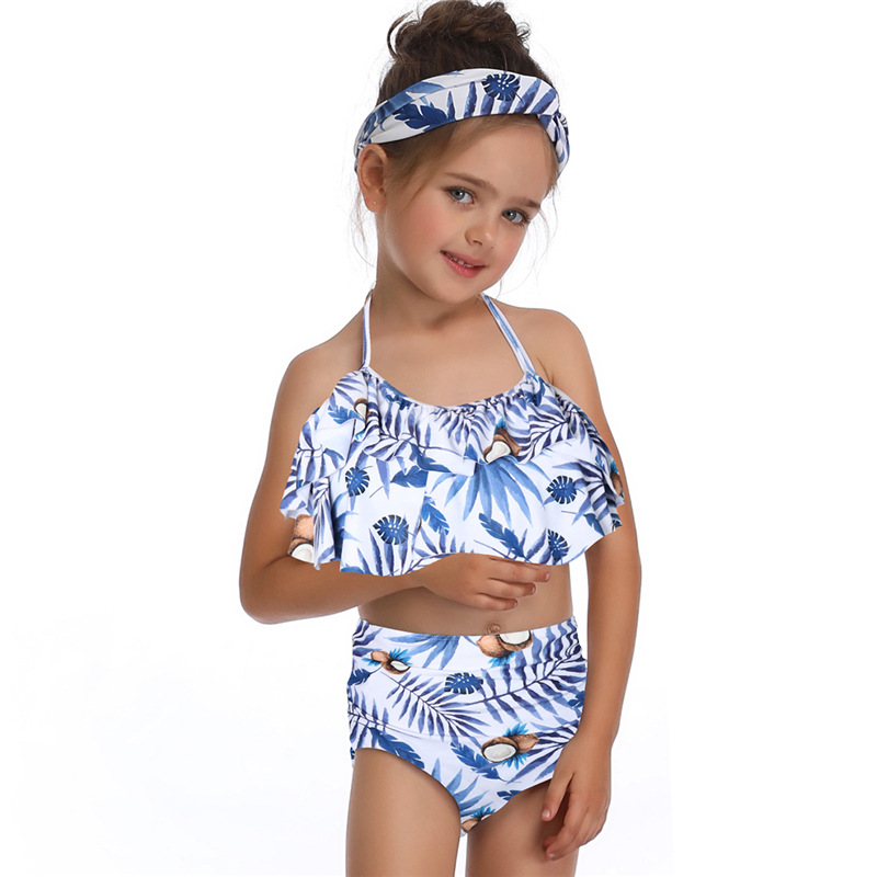 Custom-made children's Marine print one-piece zipper swimsuit young girs one-piece rainbow swimsuit swimsuit vendors wholesale