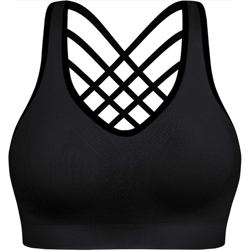 Wholesale Crisscross Back Strappy Yoga Tops Blue Wourkout Clothes Activewear Built in Bra Gym Tank Tops For Women Running Shirts