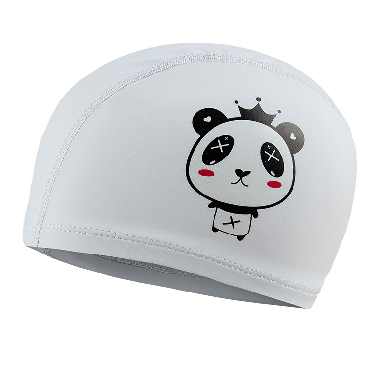 Available to customize logo children's PU swim cap comfortable ear protection does not strangle the head cartoon swim cap boys