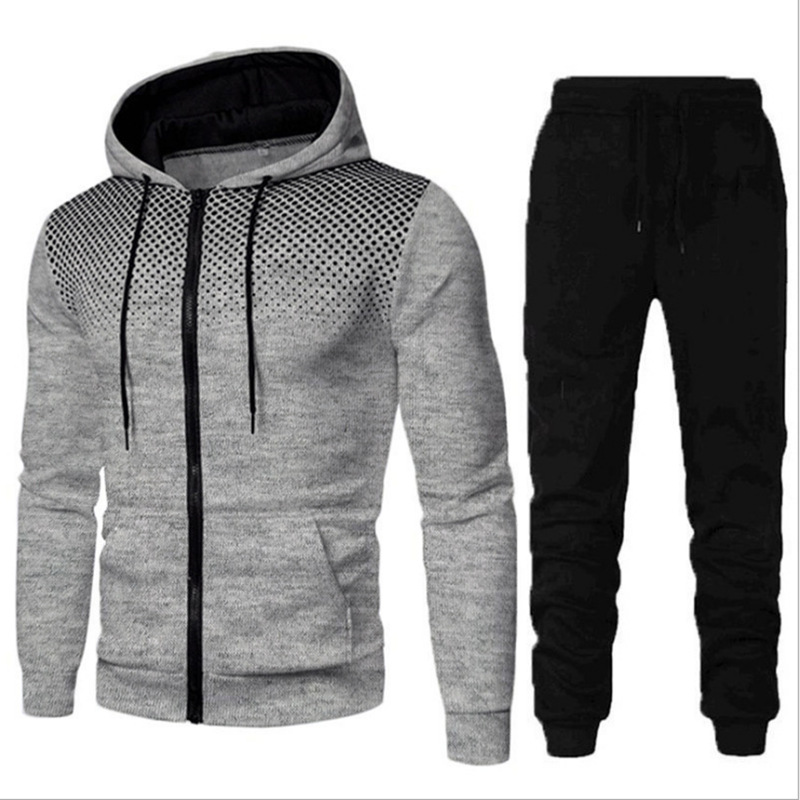 Custom Printing Logo Slim Fit Long Drawstrings Sport wear Hoodie and Jogger Set for Men