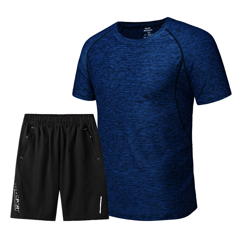 Men Custom Fitness Wear Short Sleeve T-shirt Shorts Training Compression Workout Men Short GYM Sets