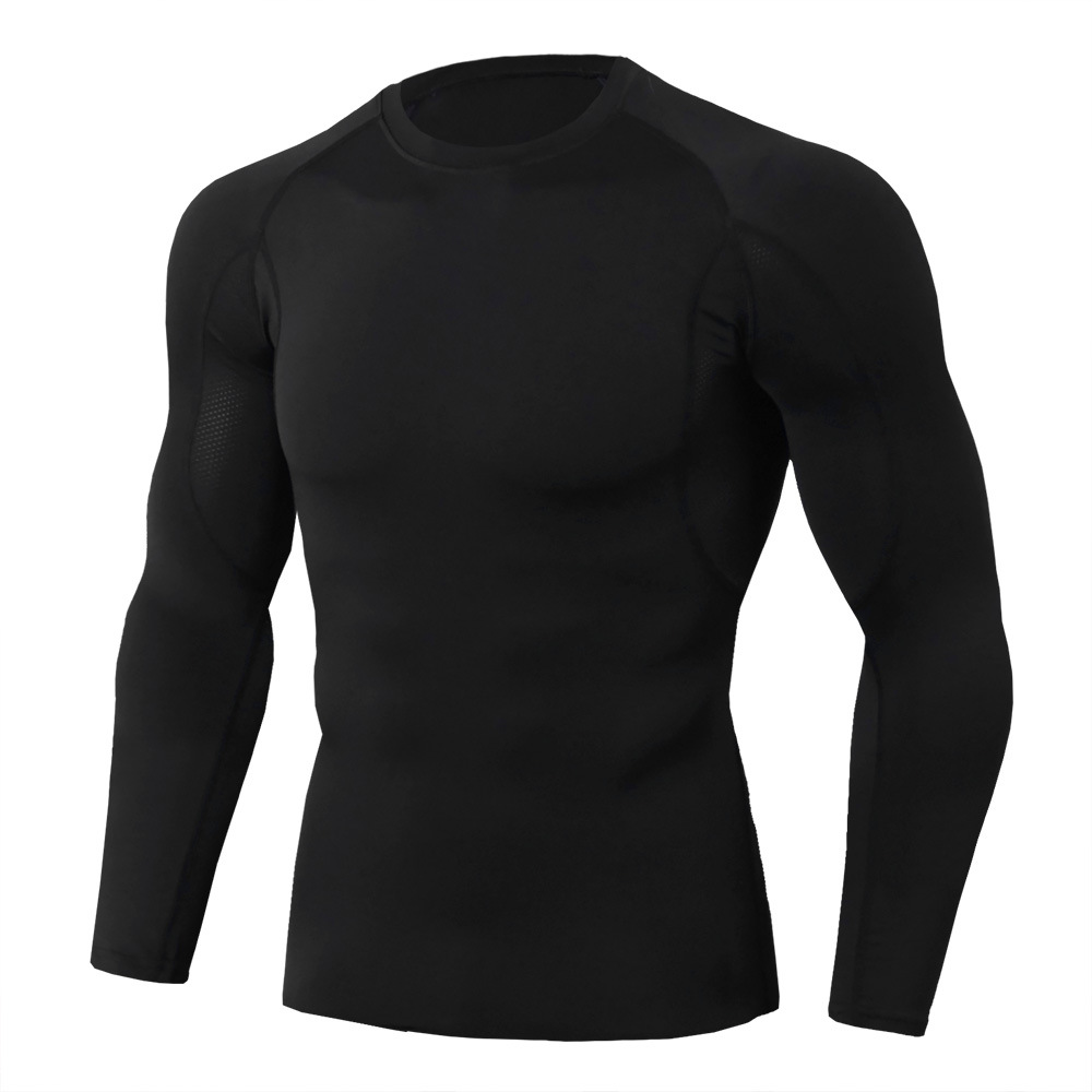 Men gym fit plain t shirt long sleeve slim zip t shirt plus size quick dry custom fitness wear