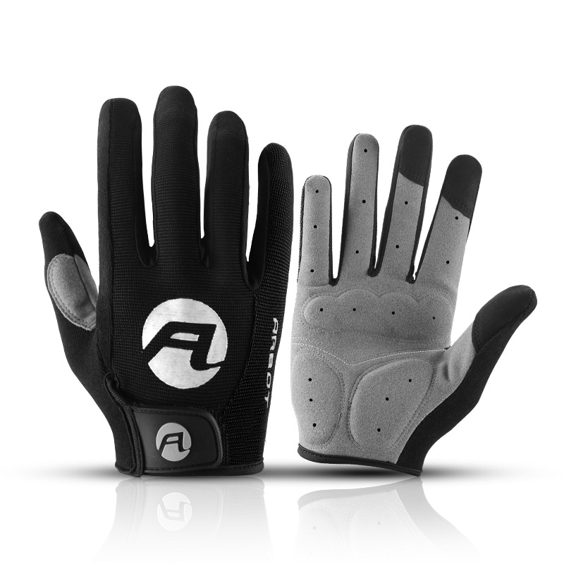 Outdoor sports men and women models fitness non-slip cycling full finger bicycle breathable touch screen gloves wholesale