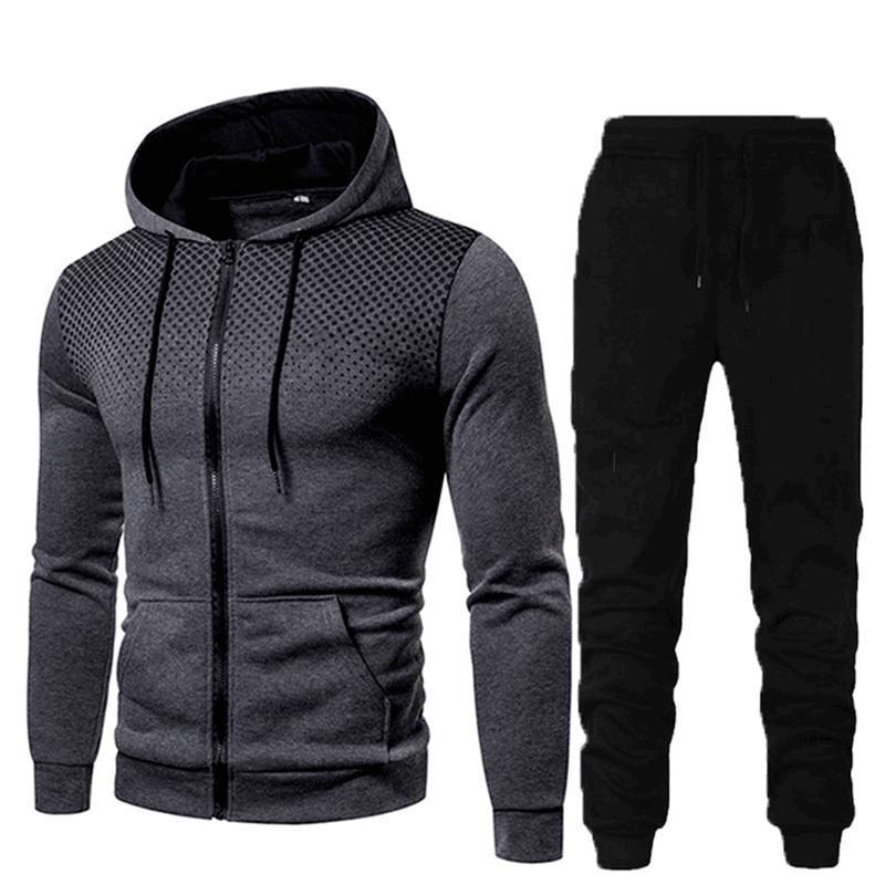 Comfortable Men sweatsuits Tops Joggers Pants Tracksuit Set 100% polyester Gym Sports Wear Sweat Suit Exercise Workout set