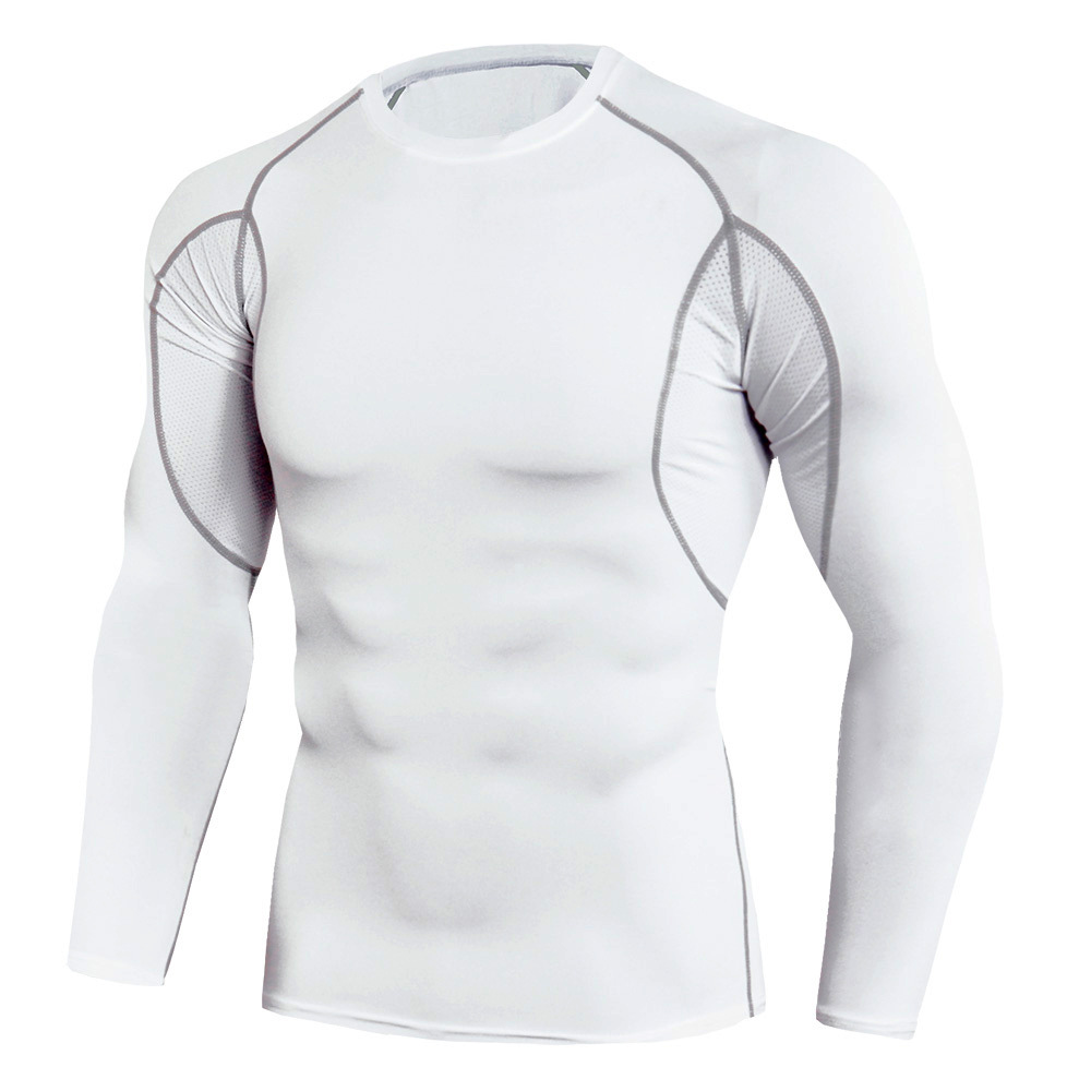 Wholesale Men's Long Sleeve Compression Shirt Base Layer Workout Fitness Running Shirts Top Men's Gym Wears