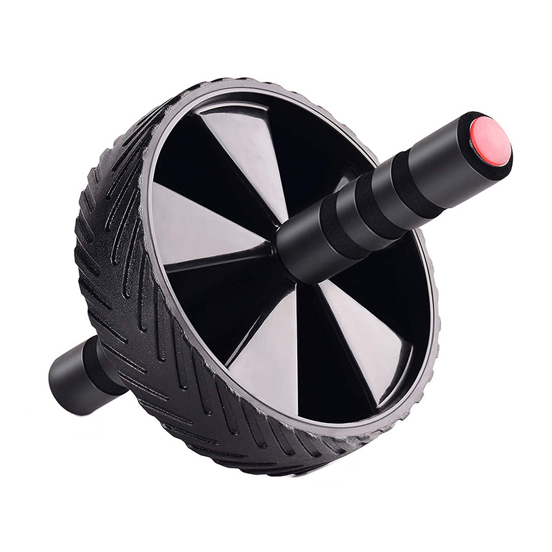 New Style Home Fitness Abdominal Workout Abs Wheel,Double Plastic Wheels Abdominal Roller with Knee Pad