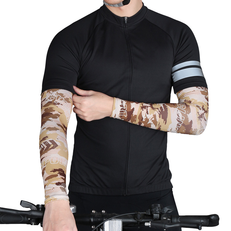 UPF 50+ ice silk fabric over sleeve sports cycling fishing sun protection colorful arm sleeve