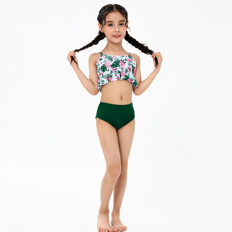 OEM Bathing Suit Swimsuit Two Piece Child Little Kids Girls Swimwear Printing Swim for Girl Sportswear