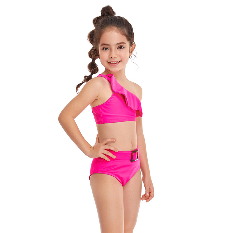 2022 Kids girls swimwear tiger stripes swimsuit baby girls ruffle one piece bodysuits girls summer swimsuits