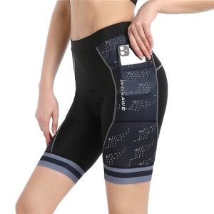 High Quality Custom Sports Fitness Style Solid Color Quick -dry Women’s Thickened silicone foam padded breathable cycling short pants DDWX499