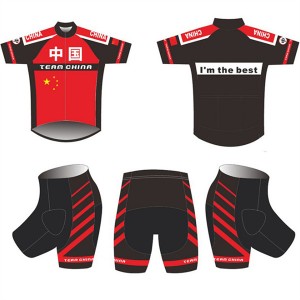 High Quality Custom Sports Fitness Style Solid Color Kids cycling suit(short top+ pants) DDWX500