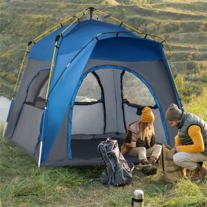 Outdoor camping automatic speed open 4 people aluminum pole tent camp family leisure camping tent spring new Model NO. CP-1006