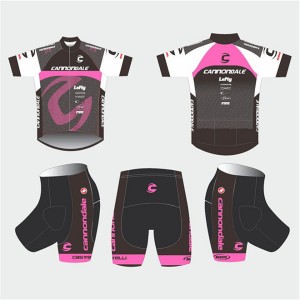 High Quality Custom Sports Fitness Style Solid Color Kids cycling suit(short top+ pants) DDWX500