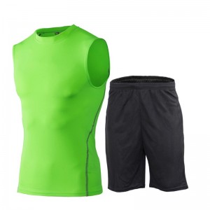 Shorts Fitness suit men’s Quick Drying Breathable sports vest suit BX11568