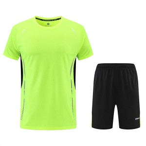 Men’s quick dry short sleeve sports wear fitness set BX11455